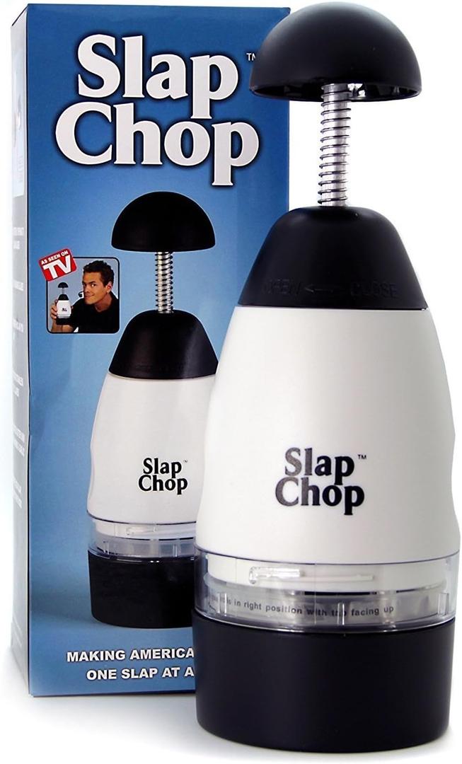 Original Slap Chop Slicer Chopper with Stainless Steel Blades & Butterfly Opening for Easy Cleaning - Vegetable Chopper Gadget, Mini Chopper for Salads - Kitchen Accessory