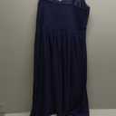 GOOBGS Women's 1950s Retro Vintage Spaghetti Strap Cocktail Swing Dresses with Pockets (Medium, A-navy Blue)