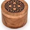Decorative Urn Acacia Wood Round Wooden Engraved Urns for Cremation Urns for Ashes - Burial Urns - Funeral Urns (3.5" X 3.5" X 2.5")