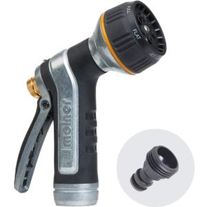 Melnor 65020-AMZ Metal Nozzle with QuickConnect Product Adapter Set, Multi-Pattern, Heavyweight Rear Trigger 