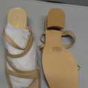 DREAM PAIRS Women's Strappy Heels Block Open Toe Low Heel Chunky Mules Sandals Dress Shoes (6, Nude)