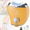 3-in-1 Electric Nail Clipper for Baby & Adults, USB Rechargeable Trimmer with LED Light, Polisher and Storage Container, Adjustable Speeds Nail Clipper for Kids, Seniors & Caregivers (Safe & Quiet) (Yellow)