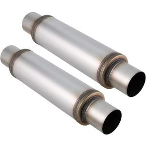 3 Inch Exhaust Muffler, 3" Inlet/Outlet 20" Overall Length Resonator, Stainless Steel Straight Through Design Performance Muffler, 2 PCS