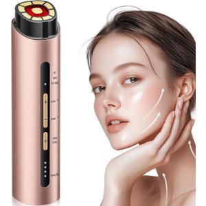 INTEO Microcurrent Facial Device, 3 Modes Red Light Therapy for Face and Neck, Skin Care Facial Massager Perfect Gifts for Women Men(Gold)