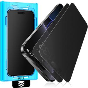 Mothca 2 Pack Matte Privacy Screen Protector for iPhone 15 Pro 6.1-inch [Auto Fit Box Dust-Free] Anti Spy Anti-Glare Anti-Fingerprint Full Coverage Tempered Glass, Smooth as Silk, Case Friendly