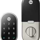Google Nest x Yale Lock - Tamper-Proof Smart Lock for Keyless Entry - Keypad Deadbolt Lock for Front Door - Satin Nickel