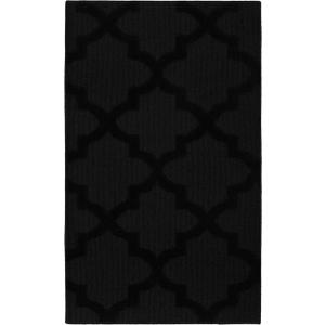 Garland Rug Quatro Black 6' x 9' Cut-Loop Trellis Area Rug –Soft, Comfortable, Stylish & Budget-Friendly Rug in a Beautiful Solid Black