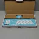 Wireless Keyboard and Mouse Combo, Full-Sized Quiet Wireless Keyboard and Adjustable DPI Mouse, 2.4GHz USB Receiver, Keyboard and Mouse for PC, Windows, Desktop, Laptop (Tiffany Blue and White-B)