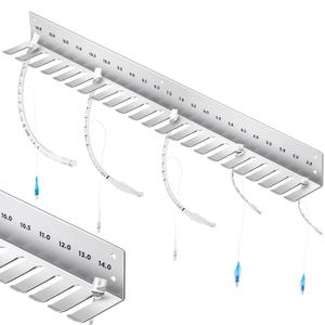 Zonon Endotracheal Tube Holder 304 Stainless Steel Rack Wall Hanging Frame Endotracheal Tube Holders Intubation Hanger for Veterinary Equipment Supplies(29.3 Inch, 2.0-14)