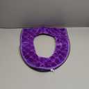 Toilet Seat Cover for Bathroom, Toilet Seat Cushion Covers Soft Thicker Warmer Washable Toilet Seat Cover Pads with Zipper Home Reusable (Purple)