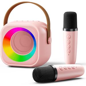 Mini Karaoke Machine for Kids: 2025 Top Toys for 3 4 5 6 7 8 9 10 Year Old Girl Birthday Gifts Ideas (PinkColor With 2 Mics)