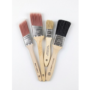 Allgala Paint Brushes 4-PK 1"+1.5"+2 Set for All Surface with Premium Wood Handle and Durable Filament Bristles