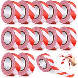 Blosssound 12 Pack Flagging Tape with White Red Stripes 1 inch x 1800ft Marking Ribbon Non Adhesive Plastic Surveyors Tape for Hunting Trail Hazardous Areas Halloween Party Decors Blosssound 12 Pack Flagging Tape with White Red Stripes 1 inch x 1800ft Marking Ribbon Non Adhesive Plastic Surveyors Tape for Hunting Trail Hazardous Areas Halloween Party Decors