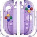 eXtremeRate DIY Replacement Shell Buttons for Joycon 2, Housing Faceplate Case + Decorative Strips + ABXY Direction Keys + Tool for Nintendo Switch 2 Controller - Essence Version - Clear Atomic Purple