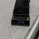 Wireless Charger for Samsung Charging Station with Clock for Samsung Galaxy S25 Ultra/S24/Z Flip 7/Fold 6/Bud, Watch Charger for Samsung Galaxy Watch 8/7/6/5, 3 in 1 Foldable Charging Station (Grey)