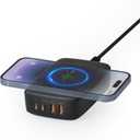 Wireless Charging Station for Multiple Device PD 65W USB C, TESSAN 6 in 1 Magnetic Wireless Charger Station, 5 Ft USB Charging Block Compatible with iPhone, Android Phone, Tablet, Laptop, Home Office