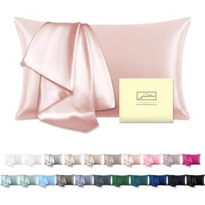 Mulberry Silk Pillow Cases for Hair and Skin King Size Silk Pillowcase with Zipper Soft Breathable Smooth Cooling Satin Silk Pillow Covers for Sleeping (Coral,20"X 36",1Pcs)