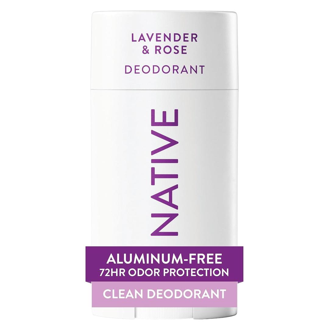 Native Deodorant Contains Naturally Derived Ingredients, 72 Hour Odor Control, Deodorant for Women and Men, Aluminum Free, Lavender & Rose 2.65oz