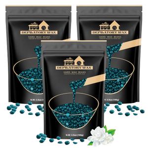 Lifestance Brazilian Bikini Wax Beads | Jasmine | 300g Hard Wax for Hair Removal on Face, Body, Legs - Pearl Beads for Waxing Warmers (3.53 Ounce (Pack of 3), WHOLE BODY - 100% RECOMMEND)