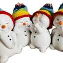 Christmas Decorations Indoor - Christmas Decoration Figures Snowman Set of 4 Rainbow 