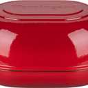 VORRINGARD Enameled Cast Iron Sourdough Bread Oven, Dutch Oven, Loaf Cast Iron Bread Pan for Homemade Bread Baking, Meatloaf Pan with Lid, 7QT, Red