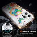 PIXIU Case for iPhone 16 Pro Compatible with Magsafe, Laser Glossy Pattern,Cute Curly Wave Clear TPU Bumper Military Grade Drop Protection Phone Cover for Women/Girls -Butterfly/Floral