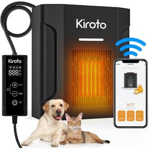 Dog House Heater With Thermostat, Dog Heater With Wifi Control, Pet House Heater For Outside Doghouse, 300w Chicken Coop Heater With Ac For Winter Time, Heater For Dog House Outdoor,45-113F