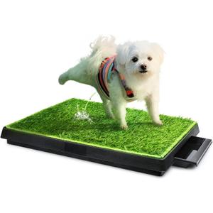 Hompet Dog Toilet Indoor Puppy Training Pad, Dog Potty Pet Training Grass Mat, Removable Waste Tray for Easier Clean Up, Artificial Turf, 25"20"