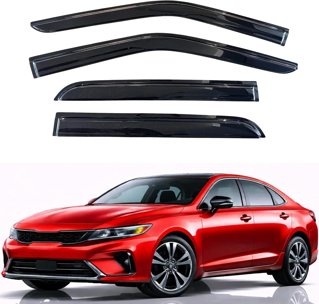 KPY Rain Guards Fit for 2021-2026 Kia K5, Out-Channel Window Visors Vent Wind Deflectors 4PC, Car Accessories for 21-26 Kia Optima