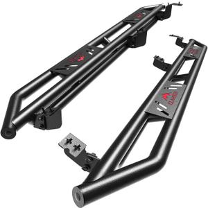 CLAMBER Running Boards for 2005-2023 Toyota Tacoma Double Cab with 4 Full Size Doors, 6.3 Inch Double/Crew Cab Side Steps, Heavy Duty Metal Nerf Bars (C0 Three Tubes Black)