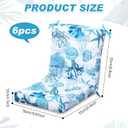 Hoteam 6 Set Outdoor Patio Chair Cushions 20 x 42 in Deep Seat Waterproof Patio Cushions Set for Furniture Replacement Removable Seat and Back (Ocean)