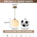 KCO Lighting Modern Gold White Glass Pendant Light Contemporary Brass Metal Kitchen Island Dining Pendant Light Industrial Large Globe Pendant Lamp 1-Light Round Ball Hanging Lighting Fixture