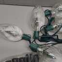 Brightever 2-Pack Jumbo C70 Christmas Pathway Lights Outdoor, 16FT 10 LED Hanging Waterproof Plug-in Christmas Decorations with Stakes, Built-in Miniature Xmas Tree Snow Scene with Multicolored Lights