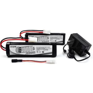 (2-Pack) 8.4V 3000mAh Ni-MH Battery Replacement for M16 SR16 AK Series MP5 G&P M16A1 Knights SR16 MP5 SD5 MK5A4 G3 SD1 M16VN CA G3 SG1 G3 A3 Airsoft Guns