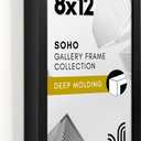 Americanflat 8x12 Picture Frame with Shatter-Resistant Glass - Soho Collection - Gallery Style Deep Molding Picture Frames for Tabletop and Wall Display - Black