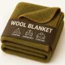 Wool Camping Blanket  70% Wool Heavy-Duty Military Style Throw, Warm & Washable, Fire Retardant Cover for Emergency, Survival & Outdoor Use  Perfect for Camping, Car, Home & Hiking, Olive 66x90