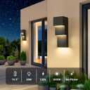 tewei Modern LED Outdoor Wall Sconce 30W Exterior Lighting Fixtures, Black Outside Lights for House Integrated LED Outdoor Wall Mount Lights for Front Porch Garage, Warm White 3000K, 1 Pack