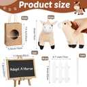 Arrowbash 36 Pcs Adopt a Horse Party Favor Mini Plush Horse Stuffed Animal with 10 White Plastic Fence 12 Kraft Paper Bags Wooden Chalkboard Sign for First Rodeo Birthday Pony Cowboy Farm Supplies