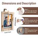 Dad Gift from Daughter Son, Birthday, Daddy Daughter Picture Frame for Car Decoration, Wooden Car Hanging Picture Frame, Holds 2 * 2.95 inches Photo