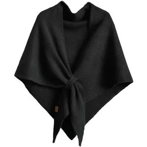 Pashmina Shawl Wraps for Women, Knitted Shawls and Wraps Cardigan Cape Wool Cashmere Shoulder Top Sweater Shawl Scarf (Black)