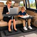 Car Seat Tray Table, Adjustable Car Desk for Laptop, 360 Rotating | Multi-Function Car Tray Table for Passenger & Rear Seat, Portable Eating & Work Station, Essentials Accessories for Long Trip
