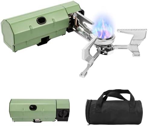 GRILL FORCE Portable Camping Stove, 8871BTU/2600W Portable Stove, Foldable Camp Stove, Outdoor Gas Stove, Butane Stove, Backpacking Stove with Storage Bag for Camping, Hiking, Picnic, Backpacking, RV