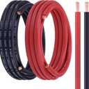 2 Gauge Battery Cable, 15FT Red + 15FT Black 2 AWG Welding Cable, Stranded Oxygen-Free Copper Wire for Automotive, Battery, Solar, Marine and Generator