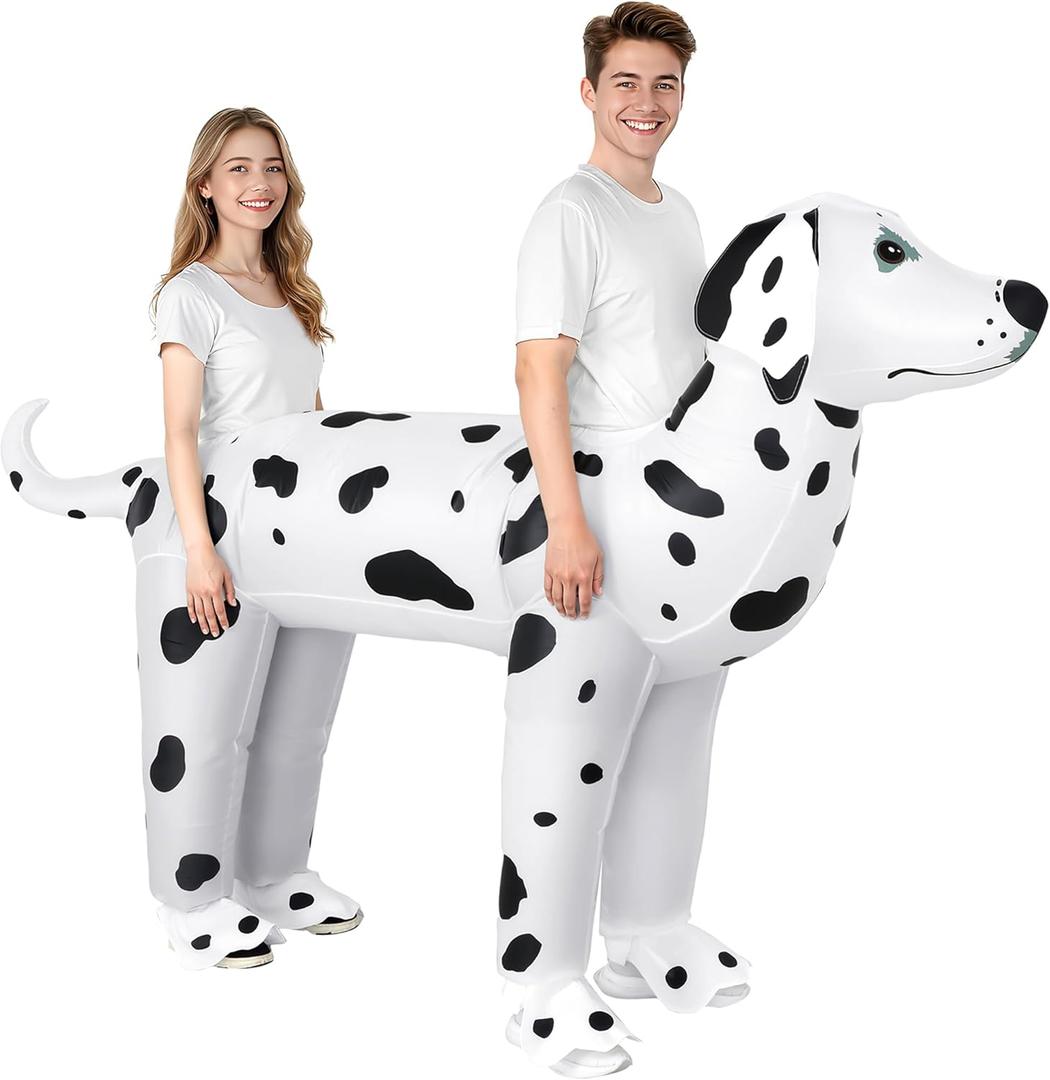 Couple Inflatable Dalmatian Costume for Adult Dog Halloween Blow Up Costumes 2025 New 2 Person Funny Dalmatian Costumes for Men Women Cosplay