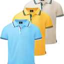 Little Beauty 3 Pack Boys Polo Shirts Casual Quick Dry Athletic Golf Shirt Active Short Sleeve Summer Tops, Youth XL