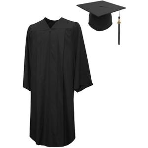 Gradwear Unisex Graduation Cap and Gown Package for High School and University, Includes Tassel (57 (6'0" - 6'2"), Black)