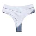 HYTENSUN Women's Cheeky V Cut Back High Waisted Bikini Bottom Cross Criss Swimsuit Bottoms (X-Large, 870 White)