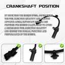 Crankshaft Position Sensor Engine Crankshaft Sensor OEM#39180-2B000 391802B000 SU13885, Crank Position Sensor Compatible with Hyundai Modern Kia Tucson Accent Rio Soul Dodge(Black)