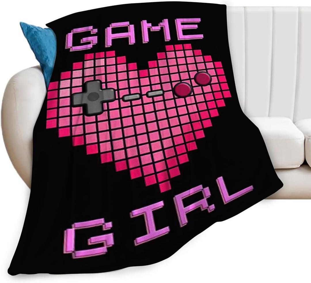 Gaming Blanket Game Gamer Throw Blankets Plush Cozy Flannel Fleece Ultra Soft Fuzzy Party Blanket Gifts for Girls Women Men Boys Kids Bed 50"X40"