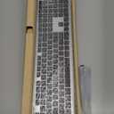 TECKNET Bluetooth Keyboard Rechargeable, 4-Device Free Switching (2.4G+BT), Ultra-Slim Full Size Wireless Keyboard, Quiet Typing, for PC/Laptop/Smart TV/Phone, Adjustable Stand, 12 Multimedia Keys (Silver&Grey)